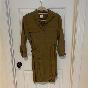 Women's J Crew army green shirt dress